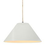 Radiance Avola Pendant w/ Beige Cord - Brushed Nickel / Matte White