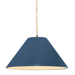 Radiance Avola Pendant w/ Beige Cord - Antique Brass / Midnight Sky