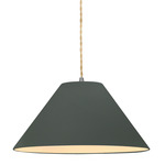 Radiance Avola Pendant w/ Beige Cord - Brushed Nickel / Pewter Green