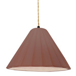 Radiance Fluted Pendant w/ Beige Cord - Matte Black / Canyon Clay