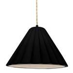 Radiance Fluted Pendant w/ Beige Cord - Matte Black / Carbon