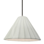 Radiance Fluted Pendant - Brushed Nickel / Matte White
