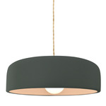 Radiance Spire Pendant - Brushed Brass / Pewter Green
