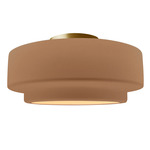 Radiance Tier Semi Flush Ceiling Light - Brushed Brass / Adobe
