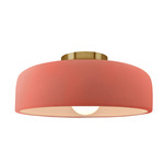 Radiance Spire Semi Flush Ceiling Light - Brushed Brass / Gloss Blush