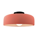 Radiance Spire Semi Flush Ceiling Light - Matte Black / Gloss Blush