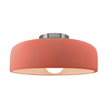 Radiance Spire Semi Flush Ceiling Light - Brushed Nickel / Gloss Blush