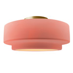 Radiance Tier Semi Flush Ceiling Light - Brushed Brass / Gloss Blush
