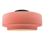 Radiance Tier Semi Flush Ceiling Light - Matte Black / Gloss Blush