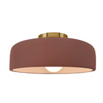 Radiance Spire Semi Flush Ceiling Light - Brushed Brass / Canyon Clay