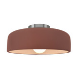 Radiance Spire Semi Flush Ceiling Light - Brushed Nickel / Canyon Clay
