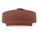 Radiance Tier Semi Flush Ceiling Light - Brushed Nickel / Canyon Clay