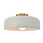 Radiance Spire Semi Flush Ceiling Light - Brushed Brass / Matte White