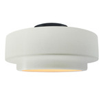 Radiance Tier Semi Flush Ceiling Light - Matte Black / Matte White