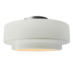 Radiance Tier Semi Flush Ceiling Light - Brushed Nickel / Matte White