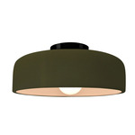 Radiance Spire Semi Flush Ceiling Light - Matte Black / Matte Green