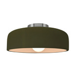 Radiance Spire Semi Flush Ceiling Light - Brushed Nickel / Matte Green