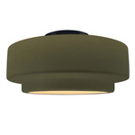 Radiance Tier Semi Flush Ceiling Light - Matte Black / Matte Green