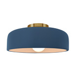 Radiance Spire Semi Flush Ceiling Light - Brushed Brass / Midnight Sky