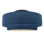 Radiance Tier Semi Flush Ceiling Light - Matte Black / Midnight Sky