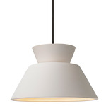 Trapezoid Stem Pendant - Matte Black / Bisque
