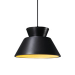 Radiance Trapezoid Pendant w/ Black Cord - Matte Black / Carbon / Champagne Gold