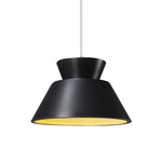 Radiance Trapezoid Pendant w/ White Cord - Brushed Nickel / Carbon / Champagne Gold