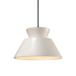 Radiance Trapezoid Pendant w/ Black Cord - Matte Black / Matte White