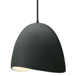 Radiance Brisa Pendant w/ Black Cord - Matte Black / Pewter Green
