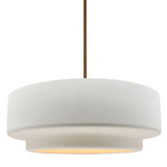 Radiance Tier Stem Pendant - Brushed Brass / Bisque