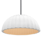 Radiance Pleated Dome Pendant w/ Black Cord - Matte Black / Bisque