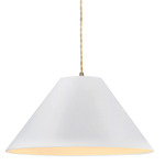 Radiance Avola Pendant w/ Beige Cord - Antique Brass / Bisque