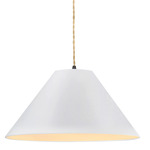 Radiance Avola Pendant w/ Beige Cord - Matte Black / Bisque