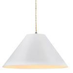 Radiance Avola Pendant w/ Beige Cord - Brushed Nickel / Bisque