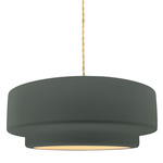 Radiance Pendant - Brushed Brass / Pewter Green