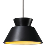 Trapezoid Stem Pendant - Brushed Nickel / Carbon / Champagne Gold
