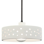 Perforated Dish Pendant - Matte Black / Bisque