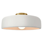Radiance Spire Semi Flush Ceiling Light - Brushed Brass / Bisque