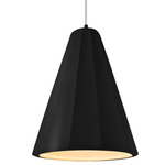 Radiance Fluted Tall Pendant w/ White Cord - Matte Black / Carbon