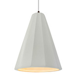 Radiance Fluted Tall Pendant w/ White Cord - Dark Bronze / Matte White