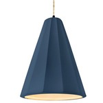 Radiance Fluted Tall Pendant w/ Beige Cord - Matte Black / Midnight Sky