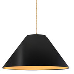 Radiance Avola Pendant w/ Beige Cord - Antique Brass / Carbon / Champagne Gold