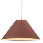 Radiance Avola Pendant w/ Beige Cord - Antique Brass / Canyon Clay