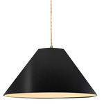 Radiance Avola Pendant w/ Beige Cord - Antique Brass / Carbon