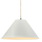 Radiance Avola Pendant w/ Beige Cord - Matte Black / Matte White
