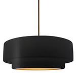 Radiance Tier Stem Pendant - Brushed Brass / Carbon / Champagne Gold