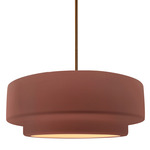 Radiance Tier Stem Pendant - Brushed Brass / Canyon Clay