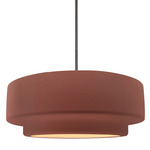 Radiance Tier Stem Pendant - Brushed Nickel / Canyon Clay