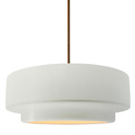 Radiance Tier Stem Pendant - Brushed Brass / Matte White