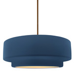 Radiance Tier Stem Pendant - Brushed Brass / Midnight Sky